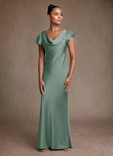 Augday Shelby Mother of the Bride Dresses Mermaid Pleated Stretch Satin Dress