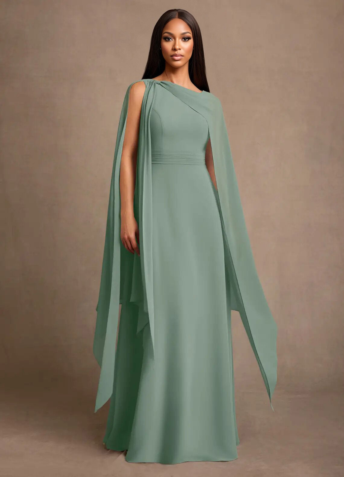 Augday Liddie A-Line Pleated Chiffon Dress