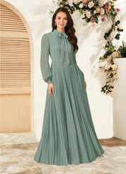 Augday Adellah A-Line Pleated Chiffon Dress