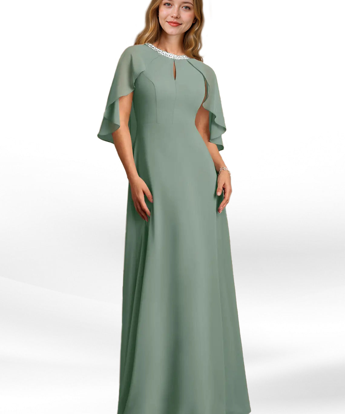 Augday Winnifred A-Line Beaded Chiffon Dress