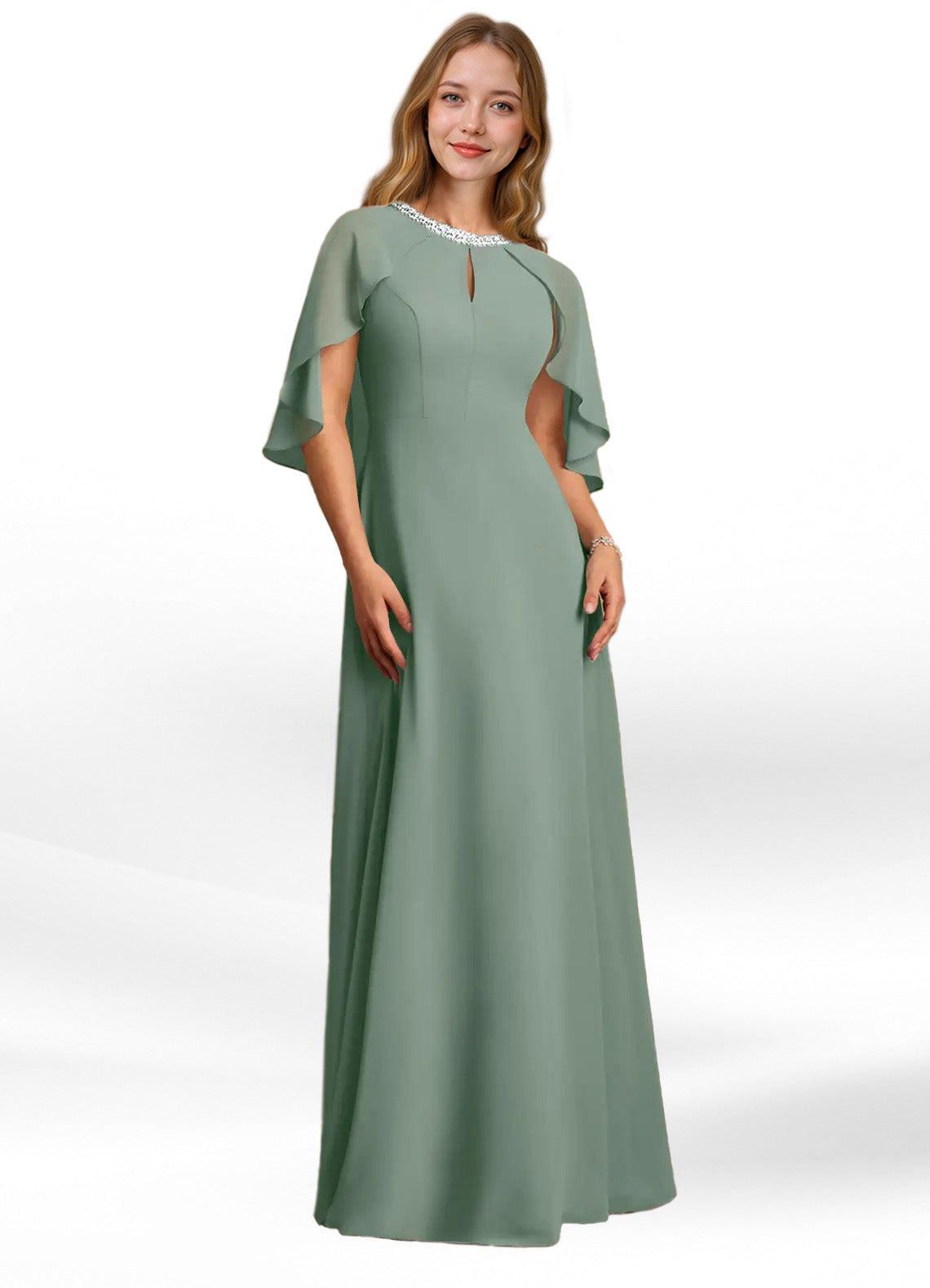 Augday Winnifred A-Line Beaded Chiffon Dress