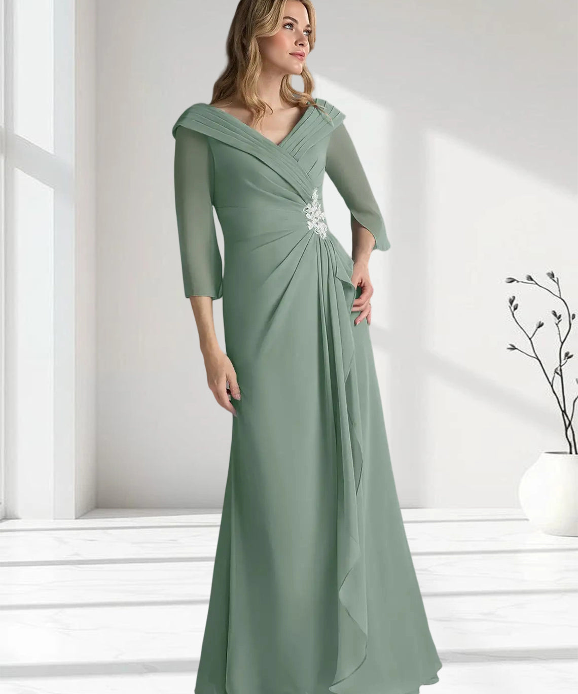Augday Jaycee A-Line Chiffon Dress