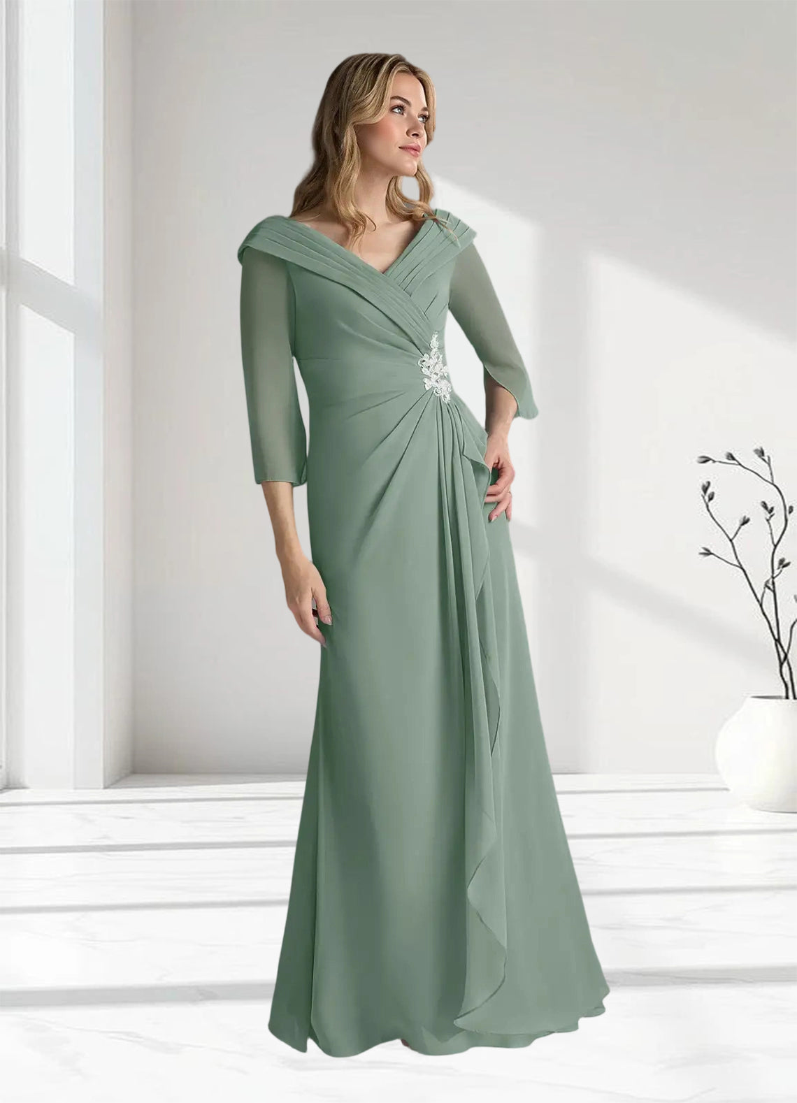 Augday Jaycee A-Line Chiffon Dress