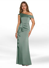 Augday Hamptons A-Line Pleated Stretch Satin Dress