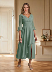 Augday Aerynne A-Line Pleated Chiffon Dress