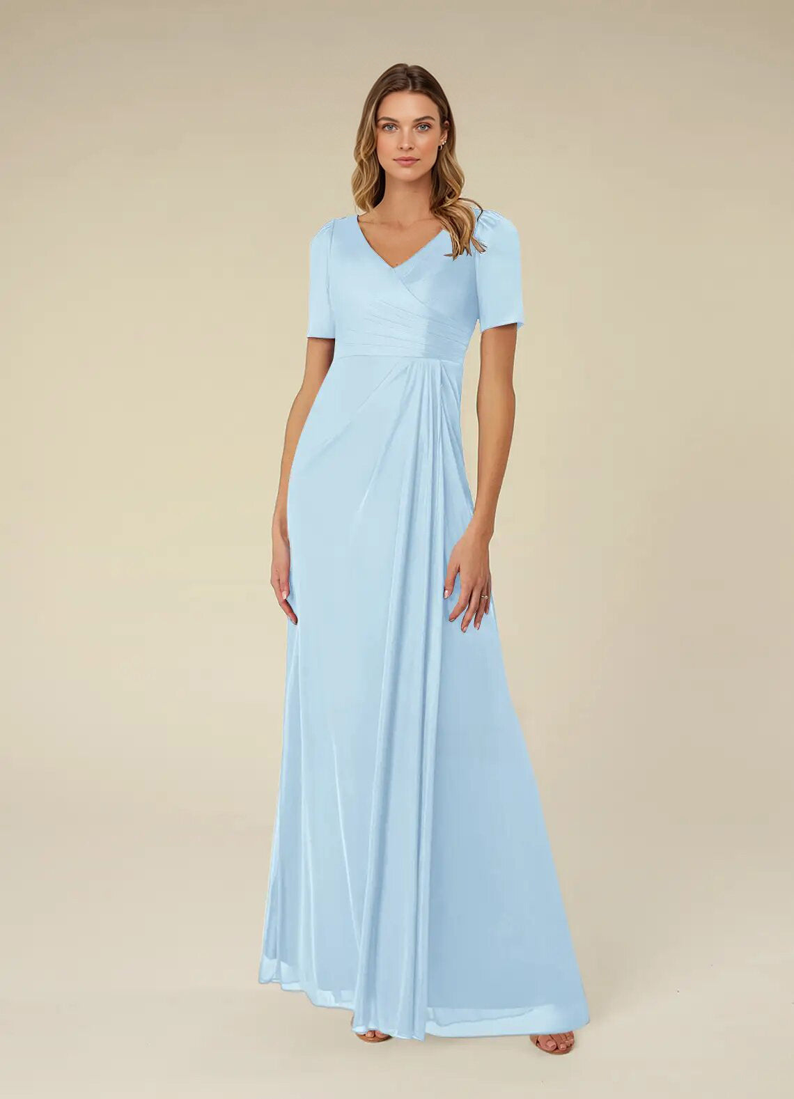 Augday Bessie A-Line Pleated Mesh Dress