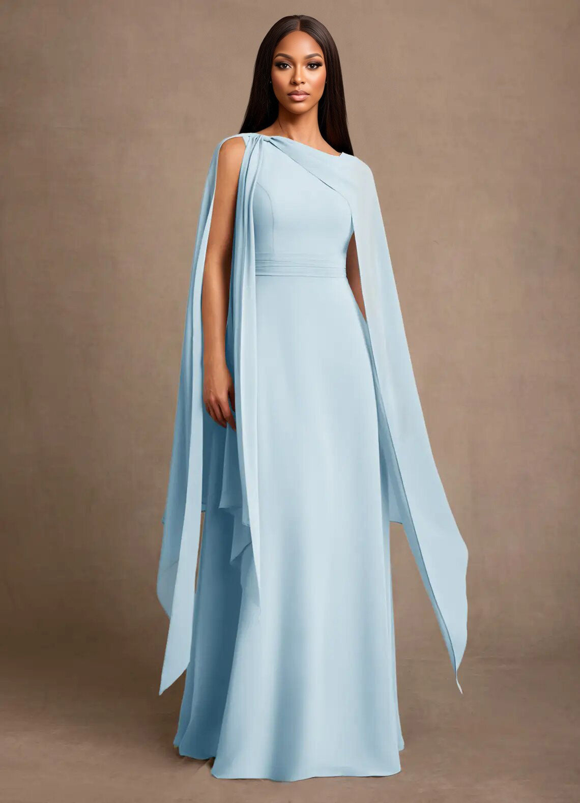 Augday Liddie A-Line Pleated Chiffon Dress