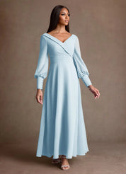 Augday Paterson A-Line Pleated Chiffon Dress
