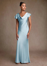 Augday Shelby Mother of the Bride Dresses Mermaid Pleated Stretch Satin Dress