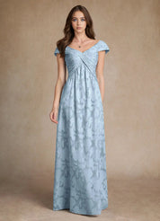 Augday Myrtle A-Line Pleated Floral Burnout Dress