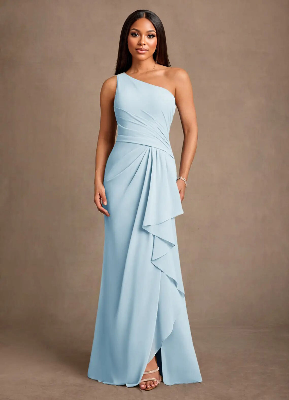 Augday Floy Sheath One Shoulder Chiffon Dress