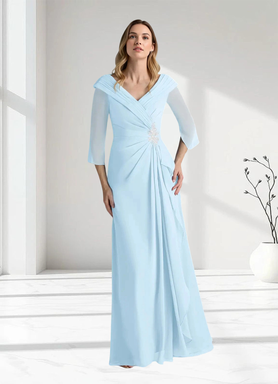 Augday Jaycee A-Line Chiffon Dress