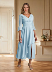 Augday Aerynne A-Line Pleated Chiffon Dress