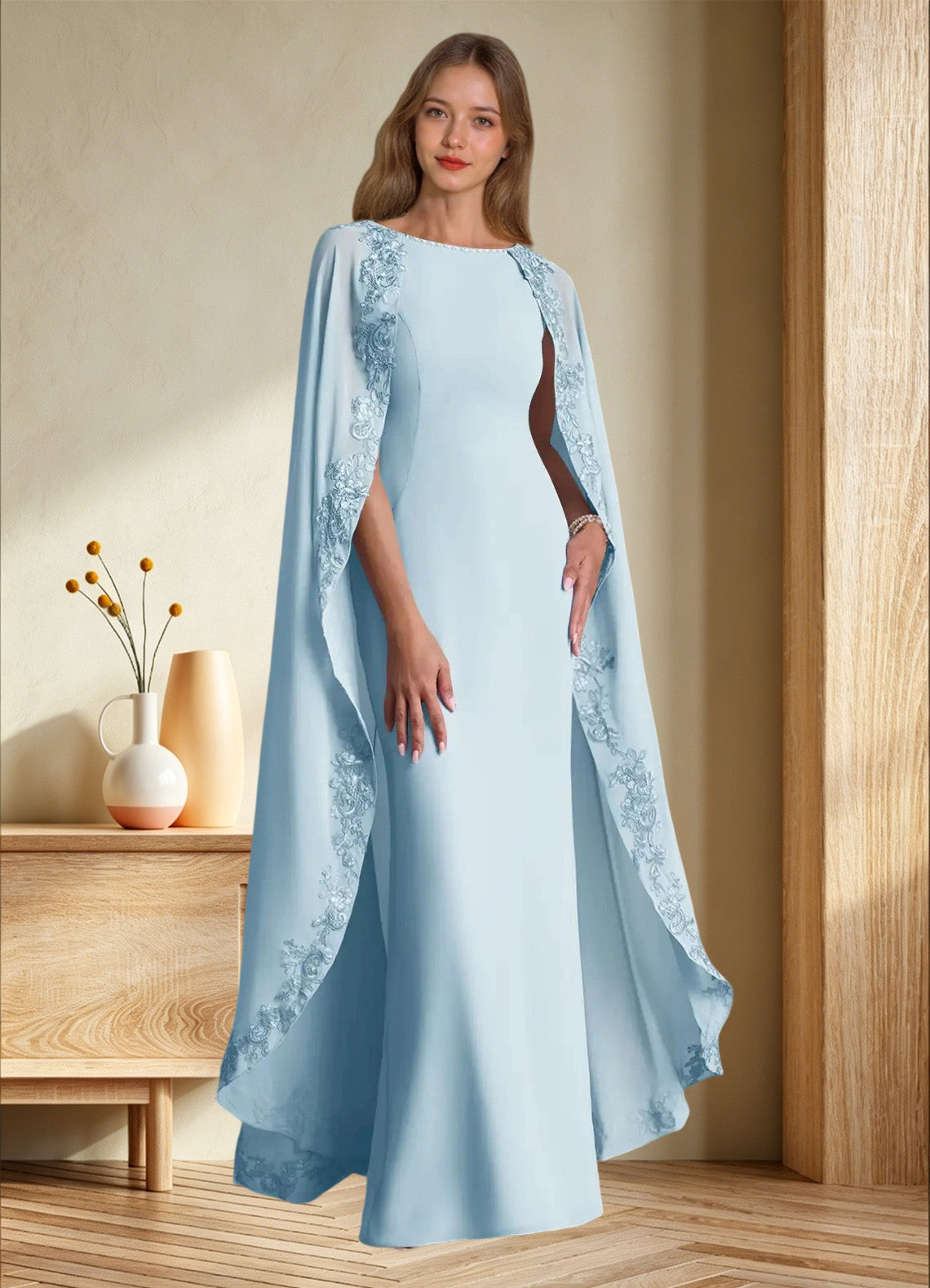 Augday Artemisia Sheath Lace Chiffon Dress