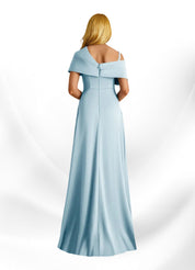 Augday Milton A-Line Pleated Stretch Satin Dress