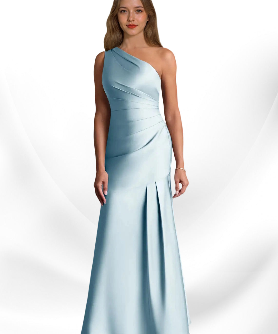 Augday Haifa Mermaid One Shoulder Stretch Satin Dress