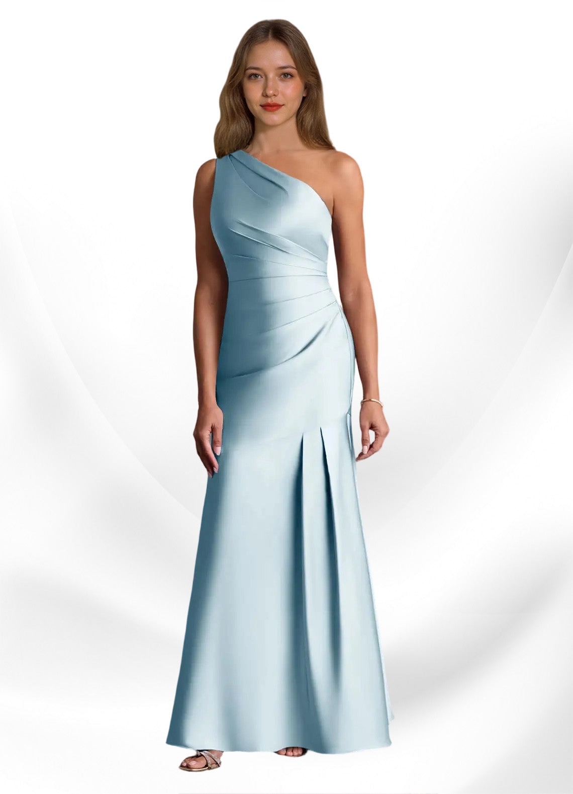 Augday Haifa Mermaid One Shoulder Stretch Satin Dress