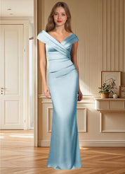 Augday Ludlow Mermaid Pleated Stretch Satin Dress