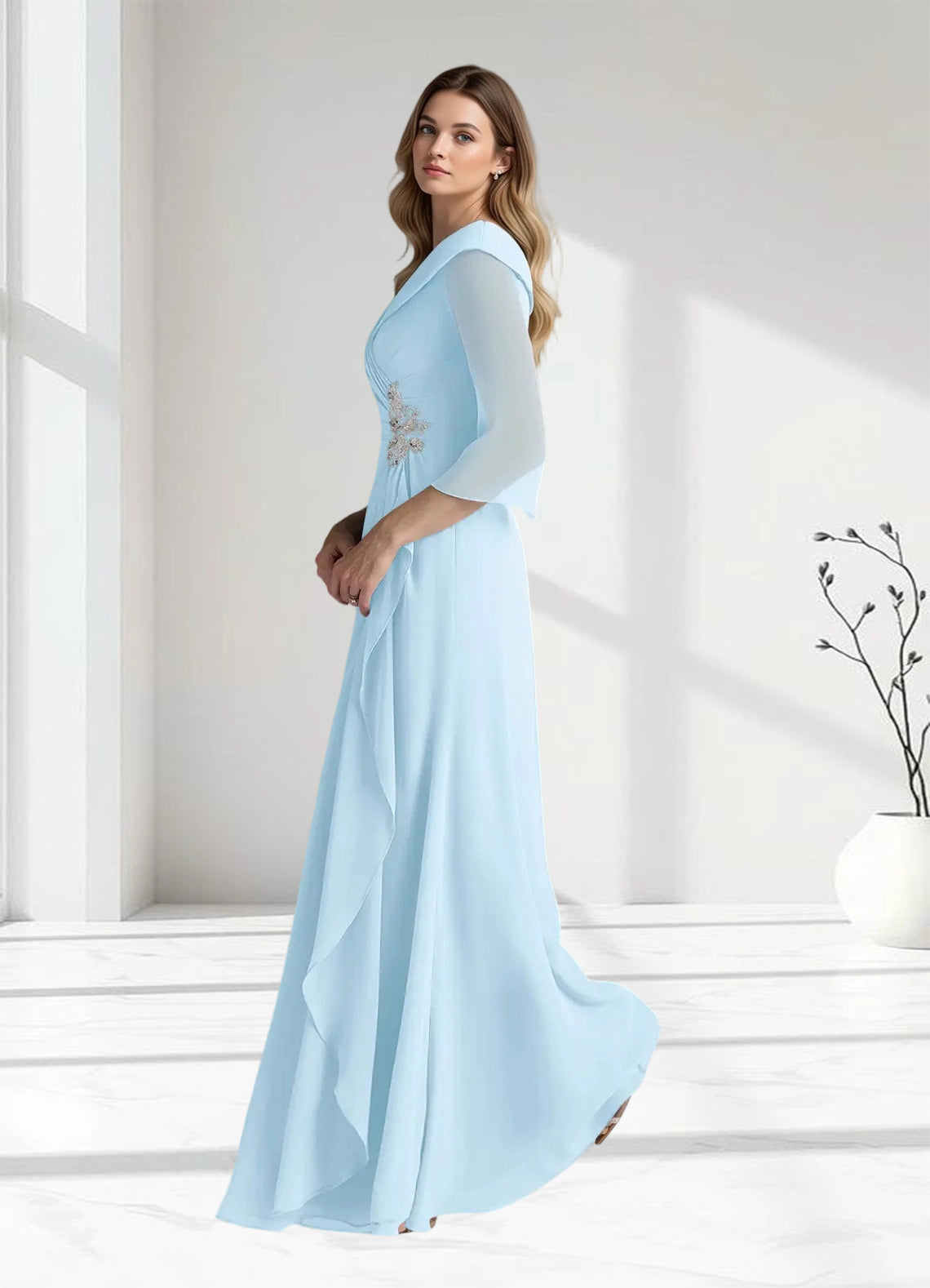 Augday Jaycee A-Line Chiffon Dress