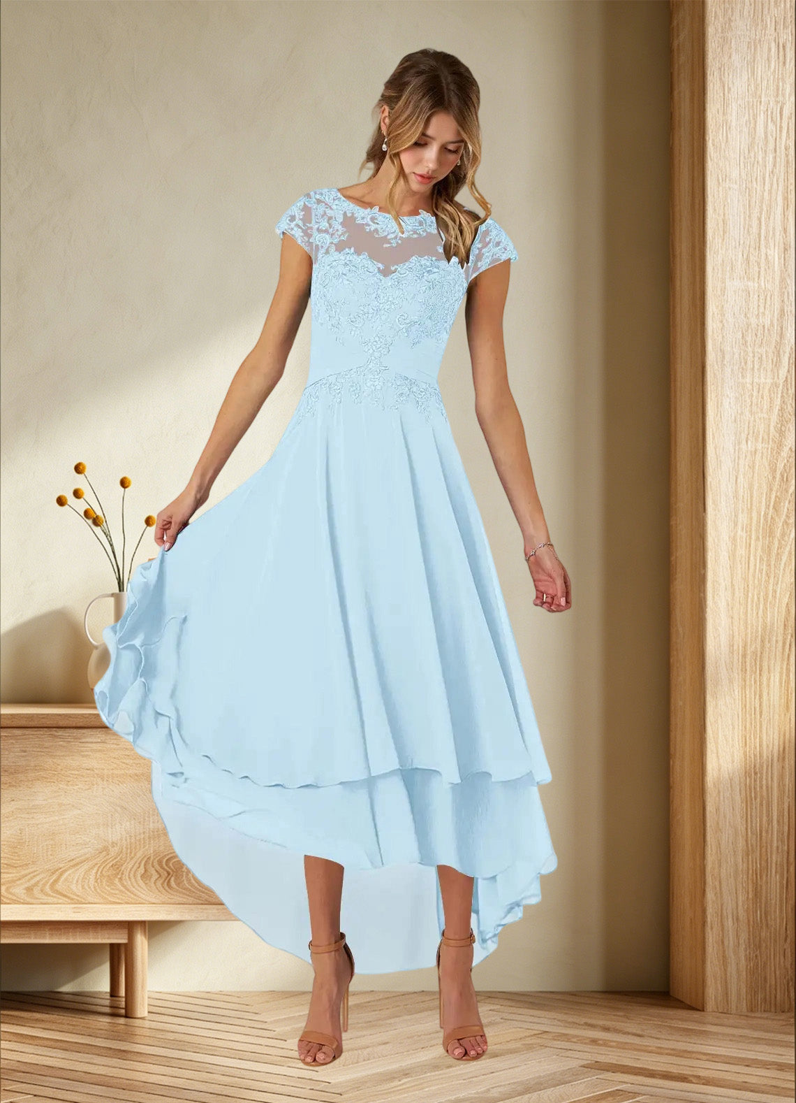 Augday Shonda Lace Chiffon Dress