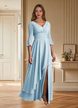 Augday Eire A-Line Pleated Chiffon Dress