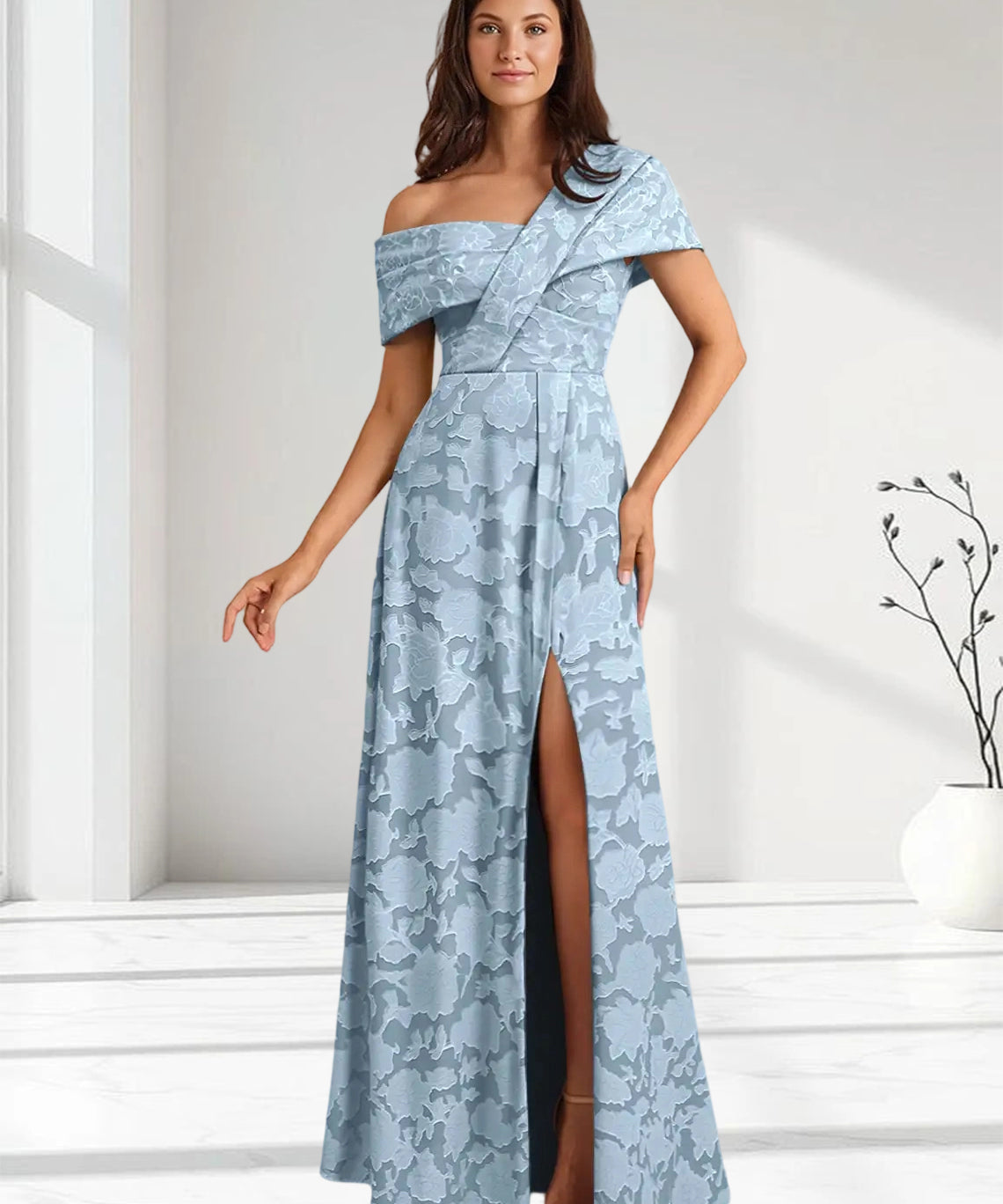 Augday Milton Milton A-Line Pleated Floral Burnout Dress
