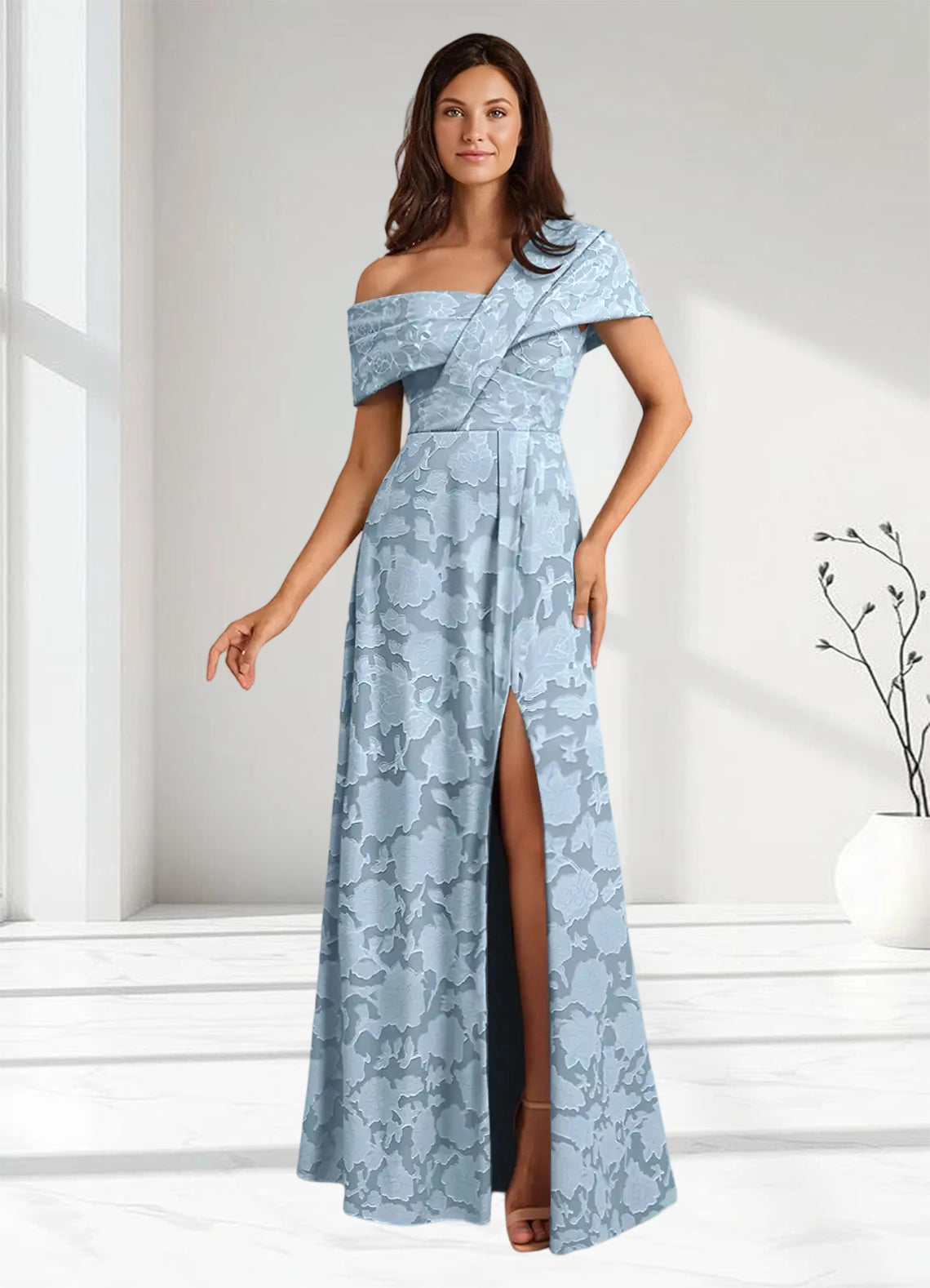 Augday Milton Milton A-Line Pleated Floral Burnout Dress