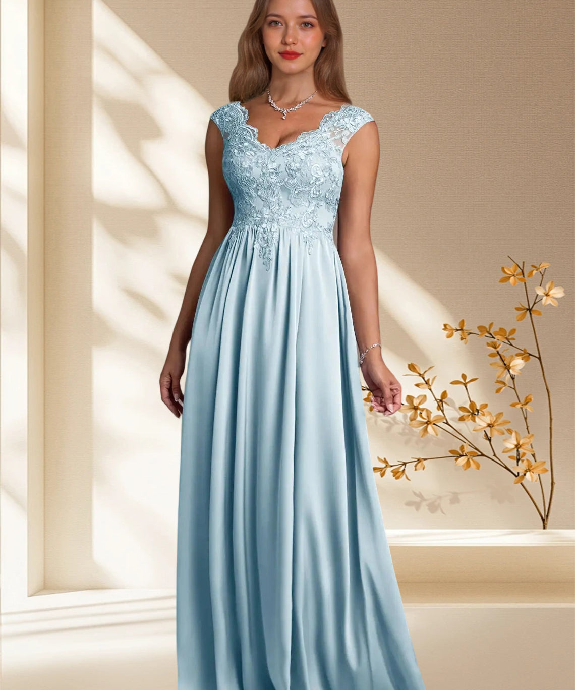 Augday Amethyst A-Line Lace Dress