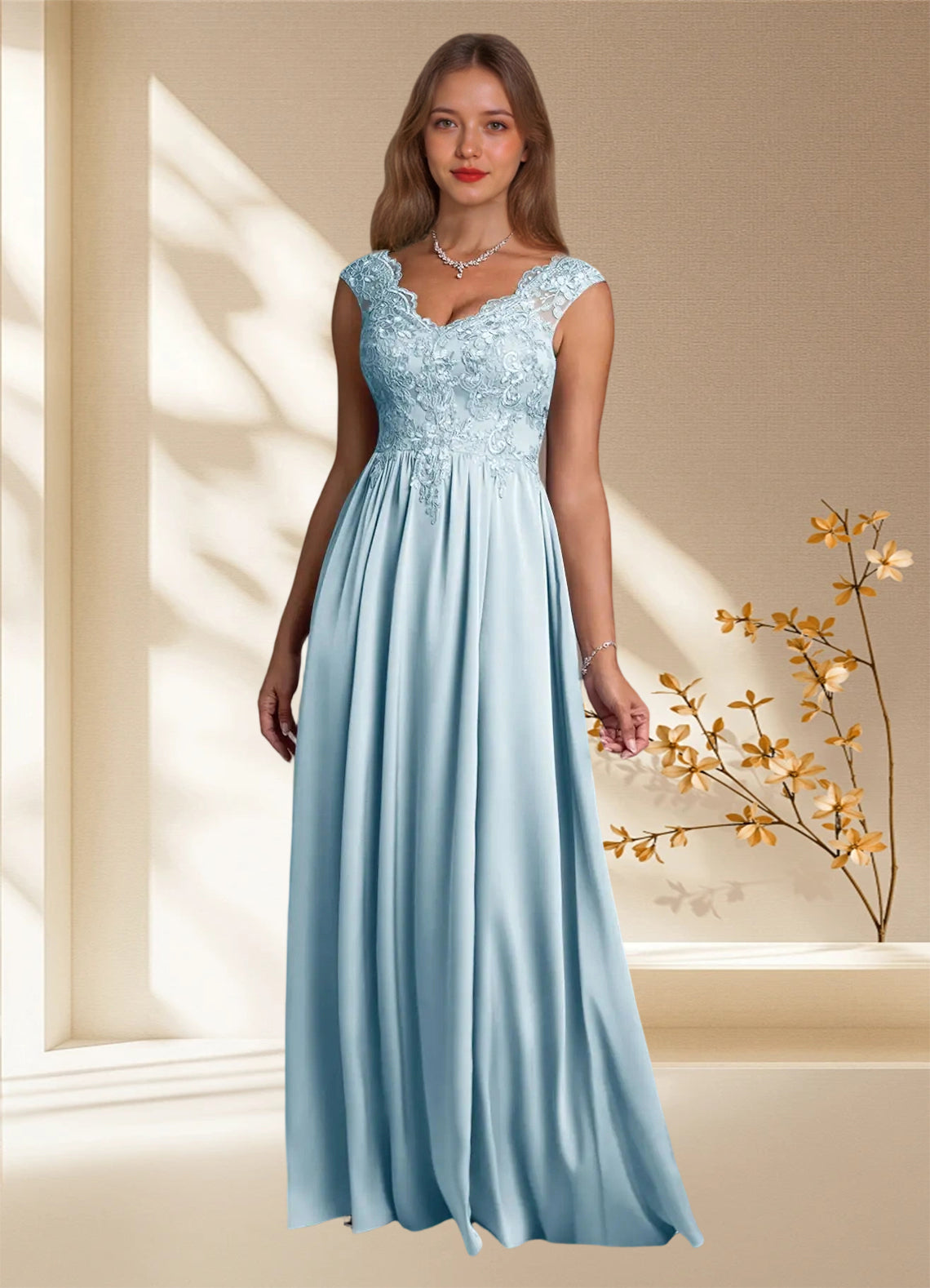 Augday Amethyst A-Line Lace Dress