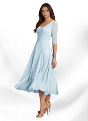 Augay Durant A-Line Pleated Chiffon Dress