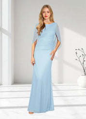 Augday Belladonna Mermaid Scoop Pleated Mesh Dress