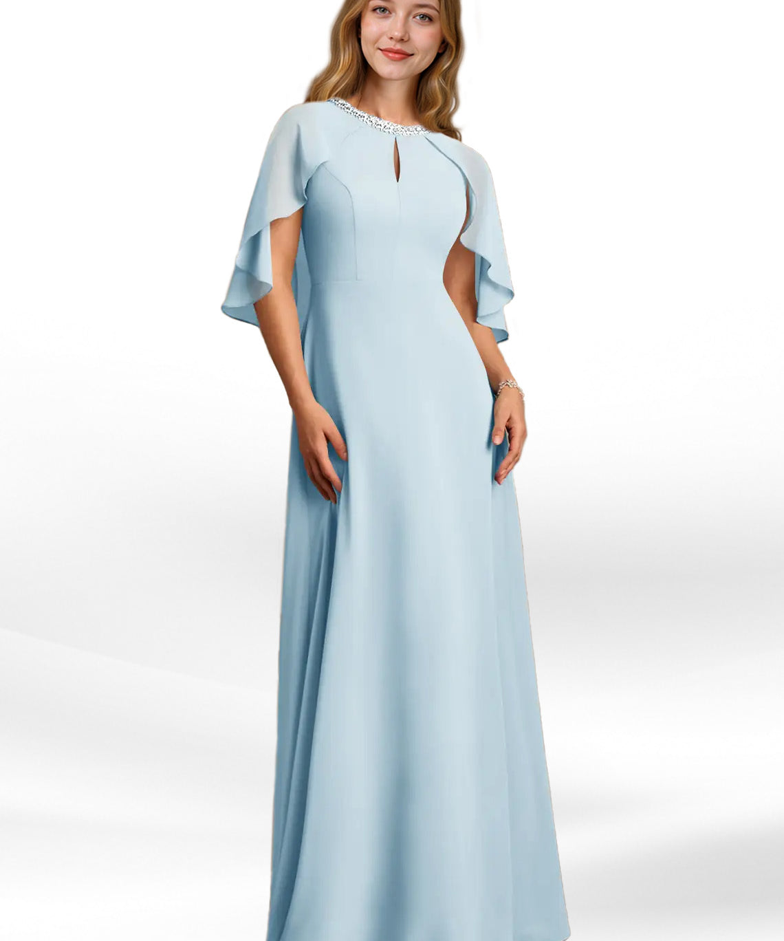 Augday Winnifred A-Line Beaded Chiffon Dress