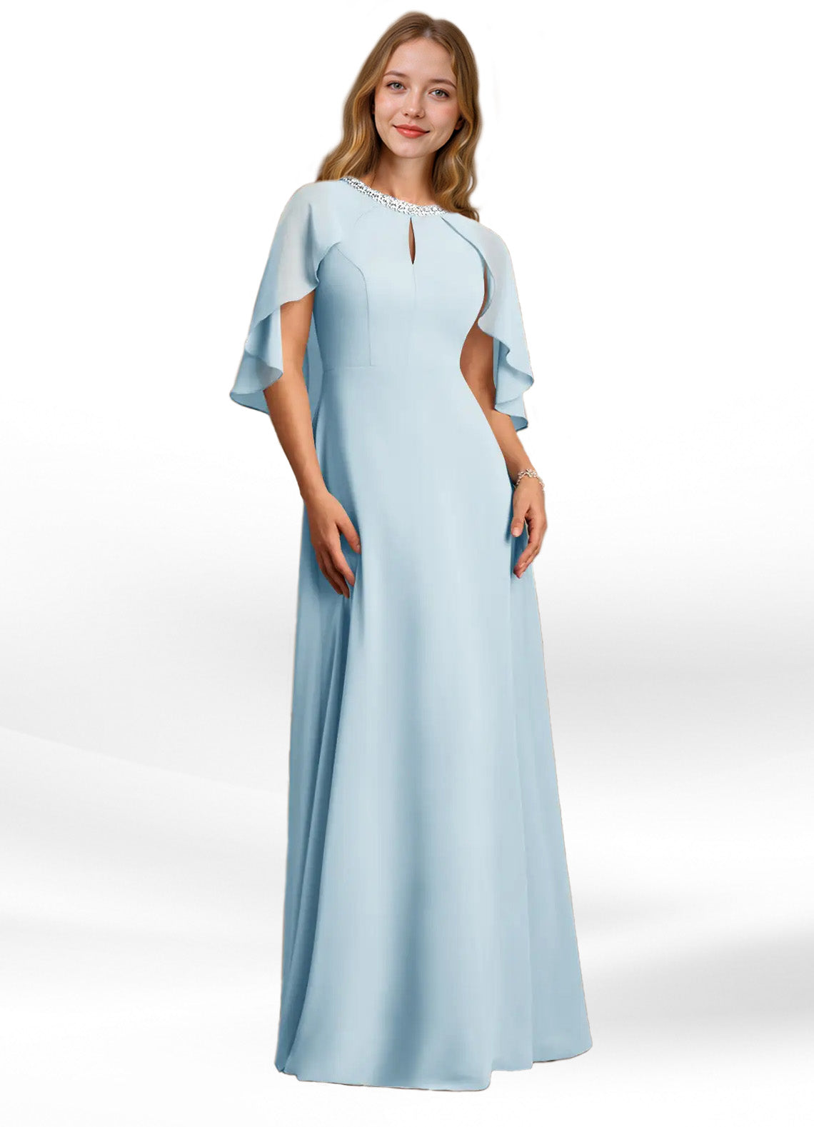 Augday Winnifred A-Line Beaded Chiffon Dress