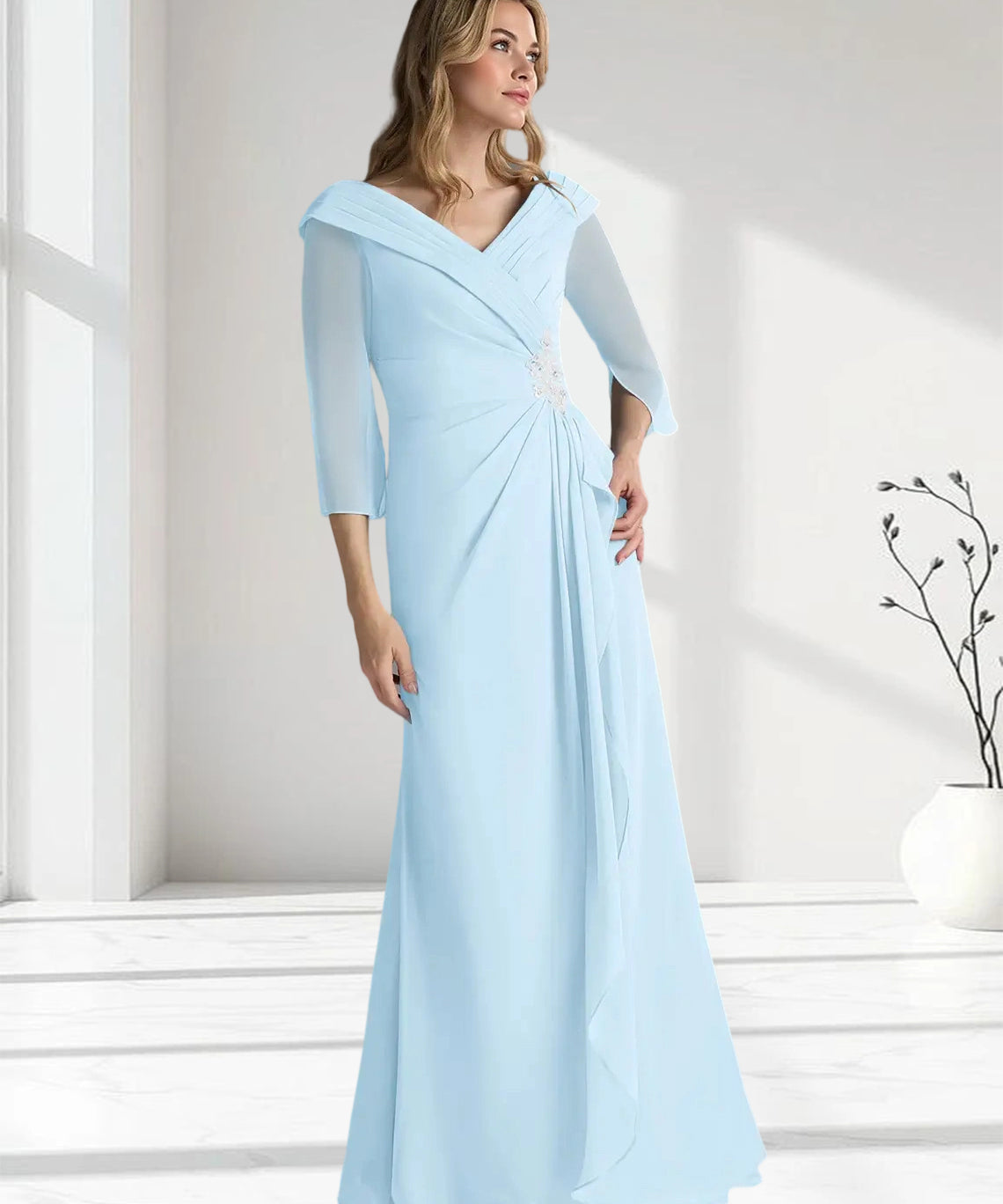 Augday Jaycee A-Line Chiffon Dress