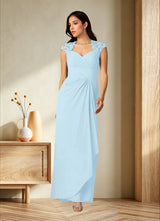 Augday Birdie A-Line Queen Anne Sequins Chiffon Dress