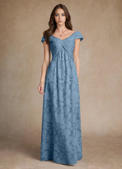 Augday Myrtle A-Line Pleated Floral Burnout Dress