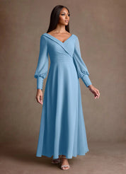 Augday Paterson A-Line Pleated Chiffon Dress