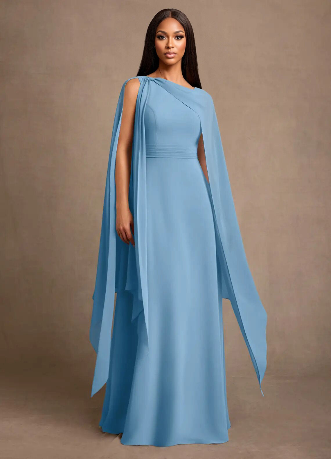 Augday Liddie A-Line Pleated Chiffon Dress