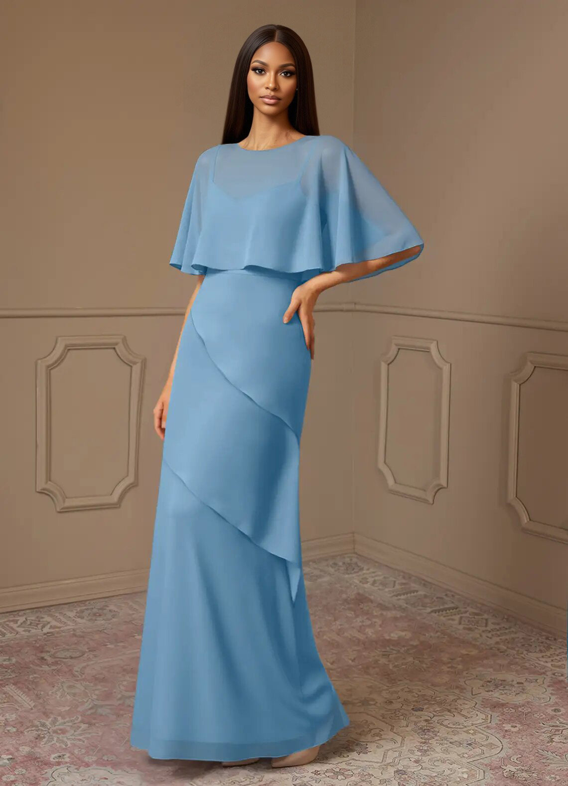 Augday Bowie A-Line Chiffon Dress