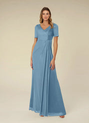 Augday Bessie A-Line Pleated Mesh Dress