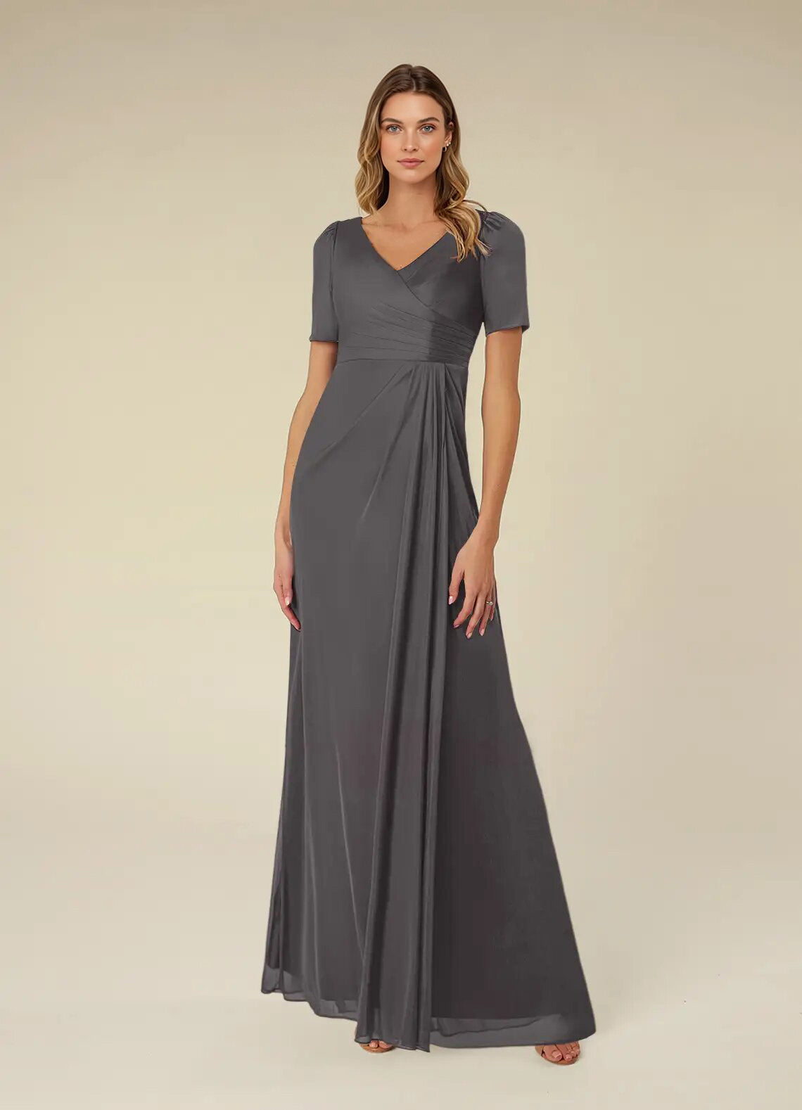 Augday Bessie A-Line Pleated Mesh Dress