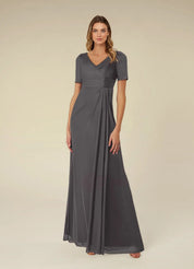 Augday Bessie A-Line Pleated Mesh Dress