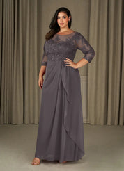 Augday Calanthe A-Line Scoop Chiffon Dress Plus Size