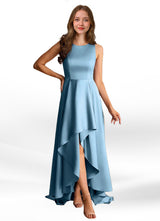 Augday Niles A-Line Trains Stretch Satin Dress