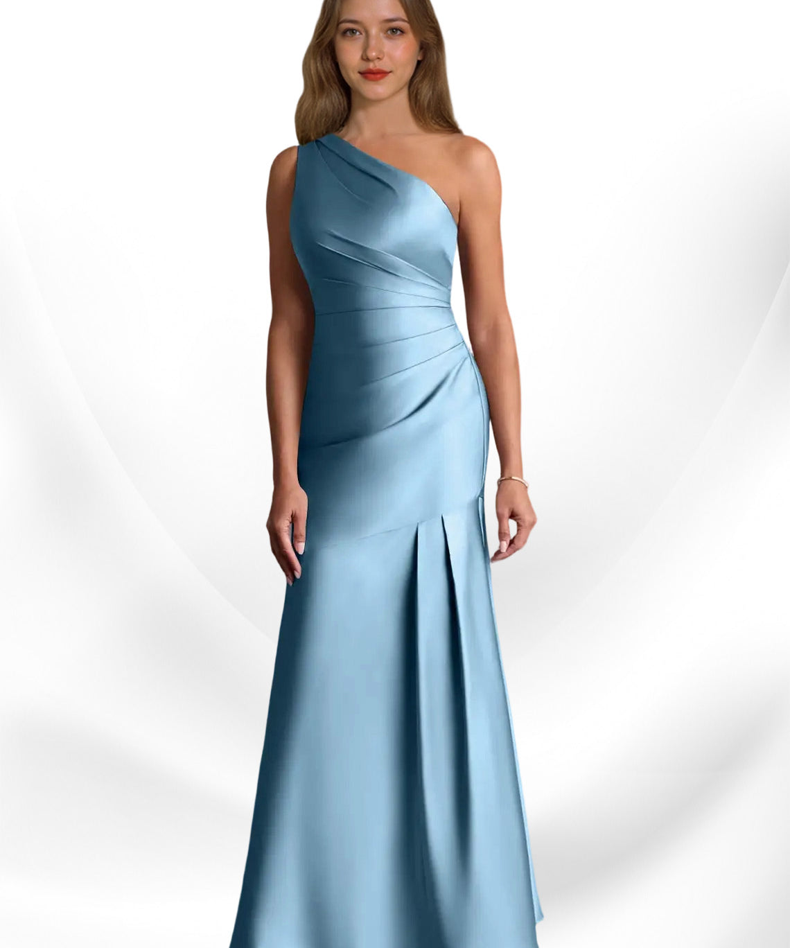Augday Haifa Mermaid One Shoulder Stretch Satin Dress