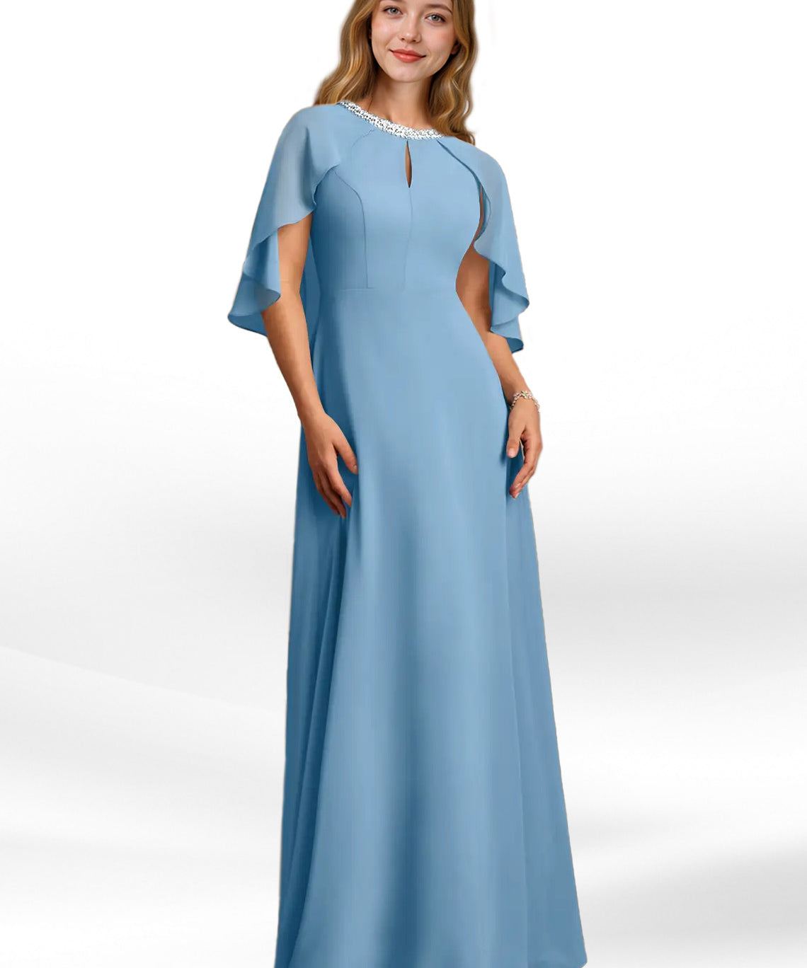 Augday Winnifred A-Line Beaded Chiffon Dress
