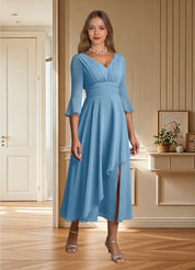 Augday Aerynne A-Line Pleated Chiffon Dress