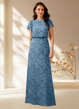 Augday Lehi A-Line Boatneck Floral Burnout Dress