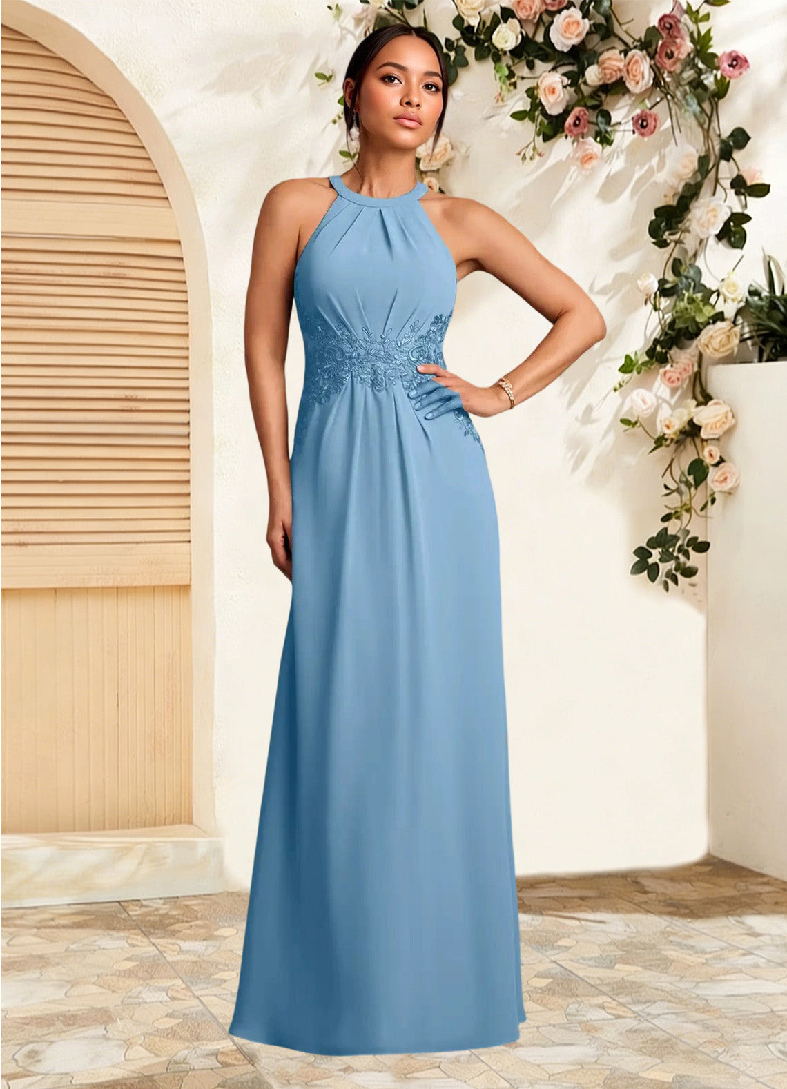 Augday Georgie A-Line Lace Chiffon Dress