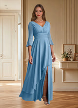 Augday Eire A-Line Pleated Chiffon Dress